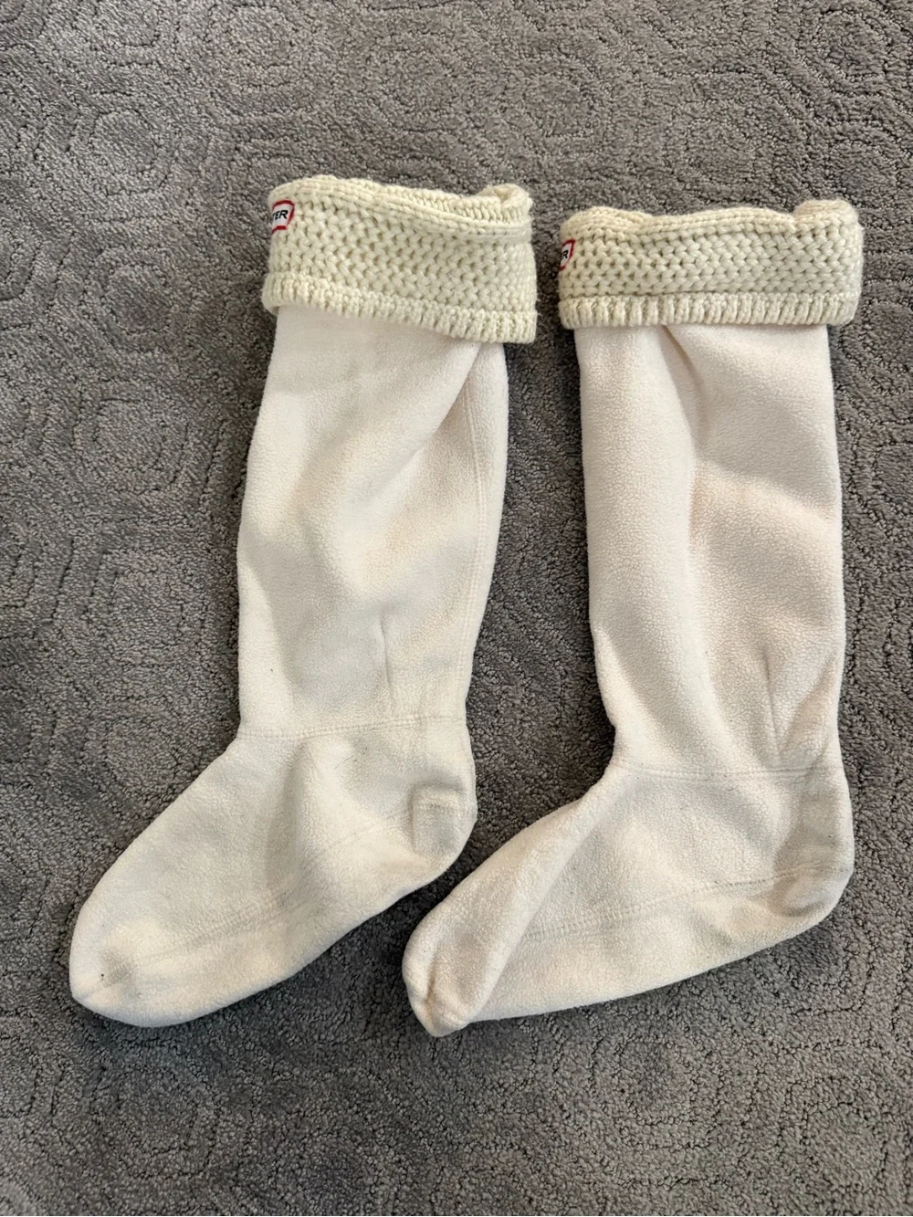 Hunter Cream Knit-Cuff Boot Liners